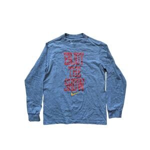 Boys Nike Long Sleeve Shirt Enjoy the Show Size L Gray Spell Out